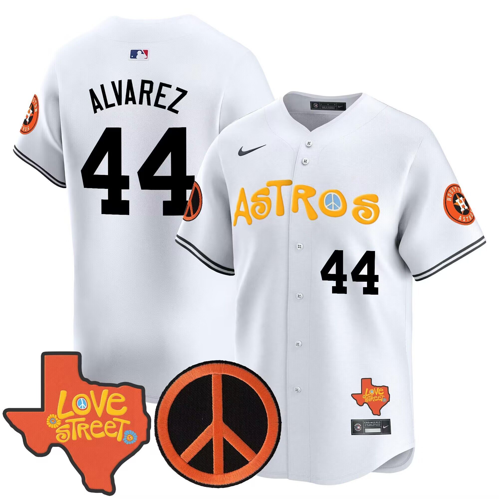 Men 2024 MLB Houston Astros #44 Alvarez white stitched  jerseys->customized mlb jersey->Custom Jersey